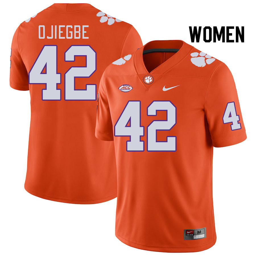 Women's Clemson Tigers David Ojiegbe #42 College Orange NCAA Authentic Football Stitched Jersey 23VA30BK